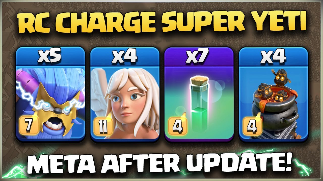 Rc Charge Super Yeti + Furnace is the New Meta After Update | TH18 Rc Charge Super Yeti Attack | coc