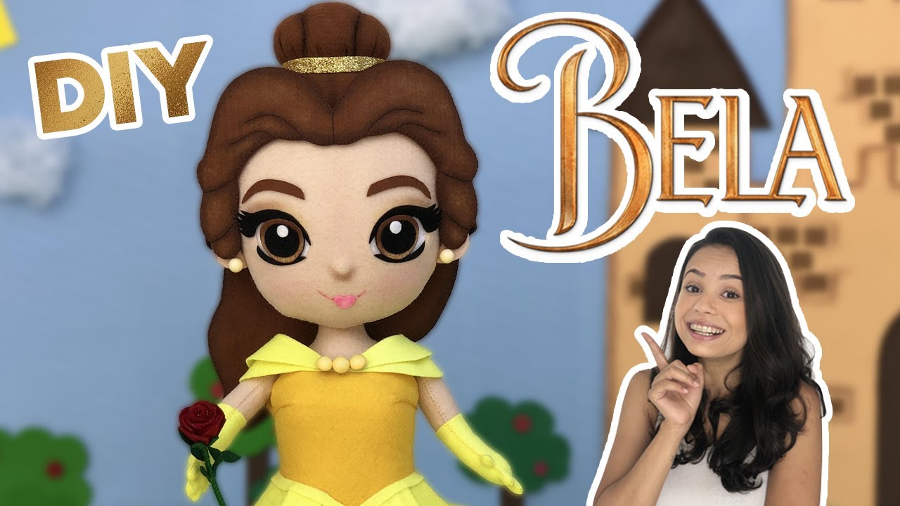 DIY Princesa Bela em Feltro | Moldes Grátis