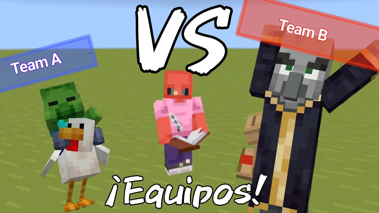 ASI SE HACEN BATALLAS DE MOBS POR EQUIPO EN BEDROCK | (ADDON)