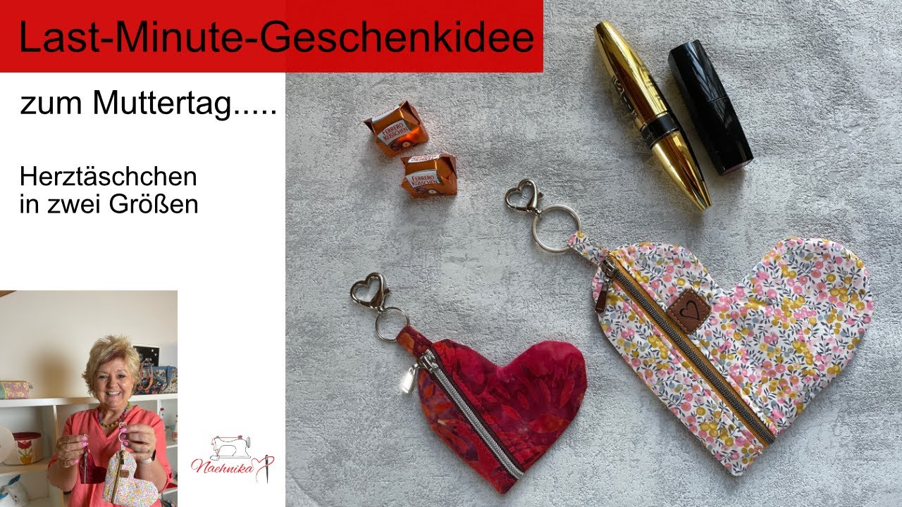 Herztäschchen ❤️ in zwei Größen nähen, die perfekte Geschenkidee zum Muttertag