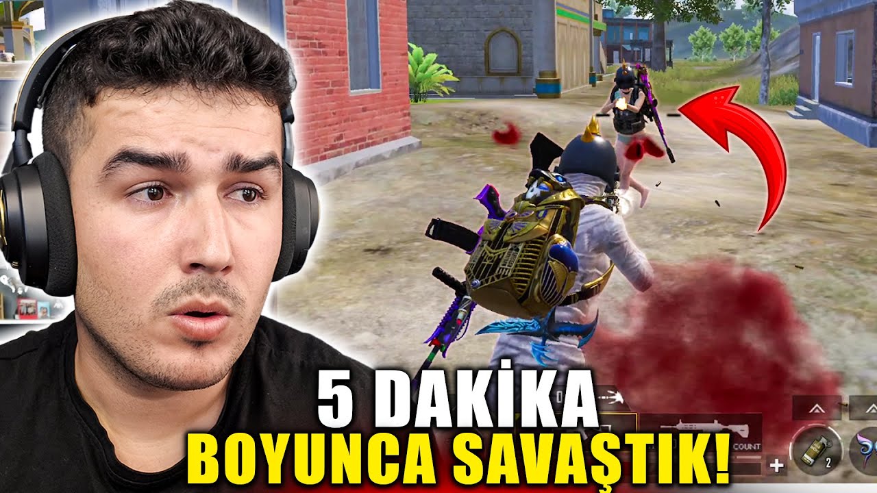5 DAKİKA BOYUNCA TEK BİR RAKİPLE KAPIŞTIM! ONE MAN SQUAD PUBG MOBILE