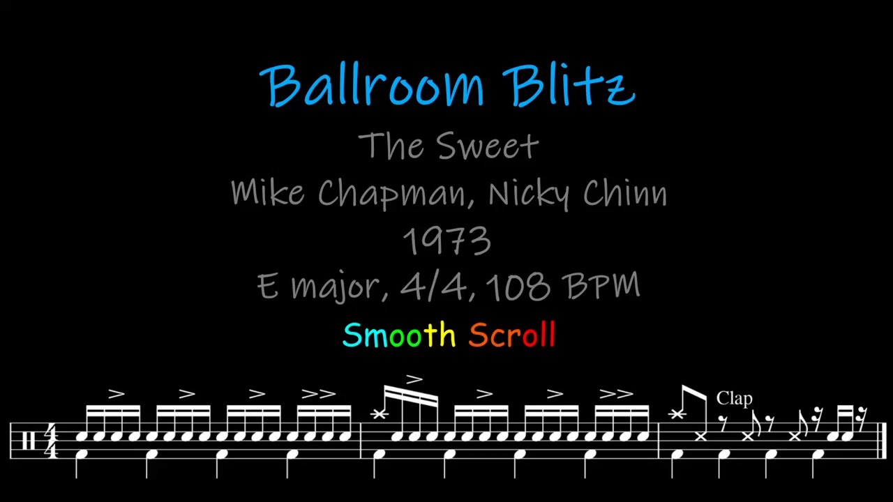 Ballroom Blitz, Chords, Lyrics and Timing