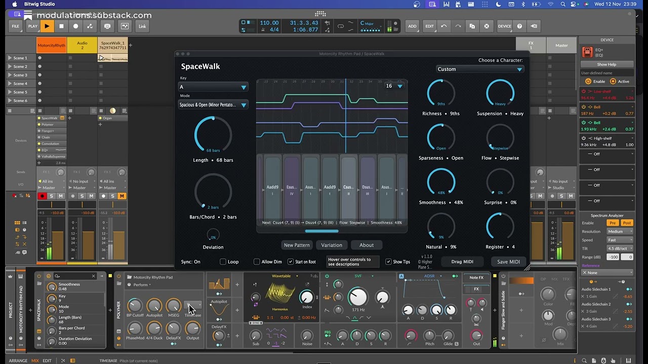 Spacewalk generative ambient chords