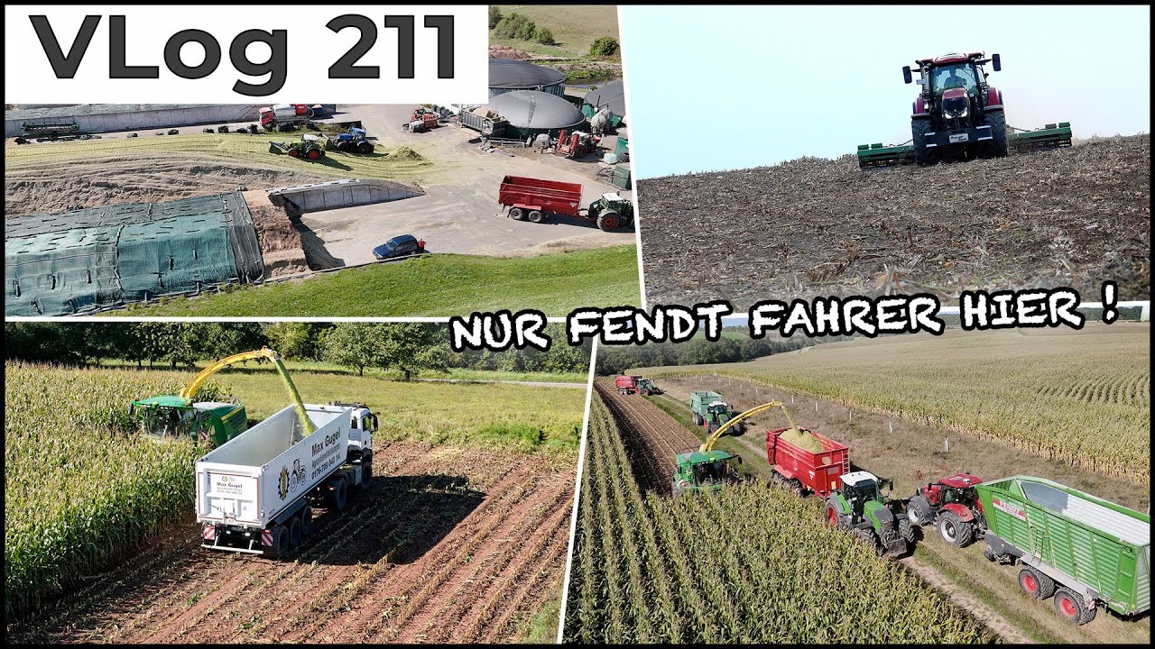 FarmVLOG#211: Maisfahren an der Biogasanlage. mit Fendt, John Deere, New Holland & dem Puma + Tigo