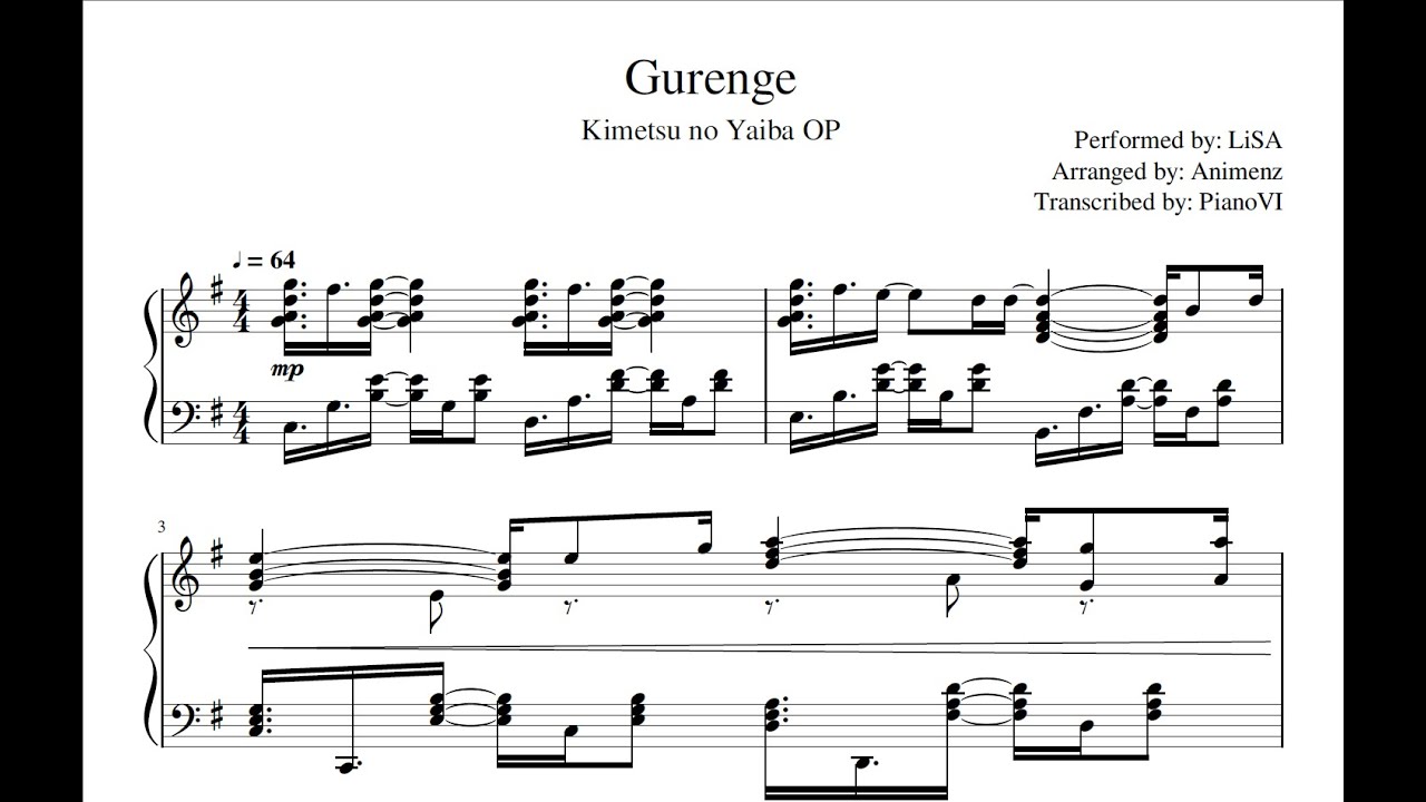 Animenz  - Gurenge [Piano Transcription]