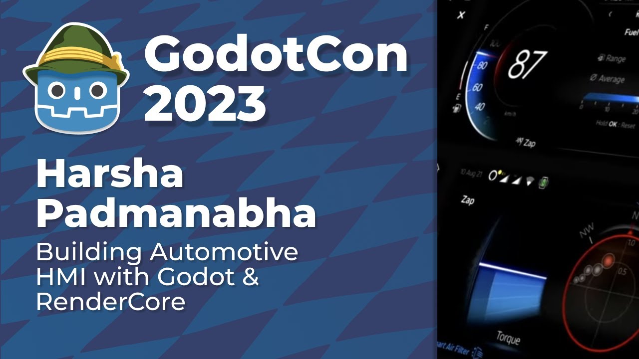 Харша Падманабха: Создание автомобильного HMI с помощью Godot и RenderCore #GodotCon2023