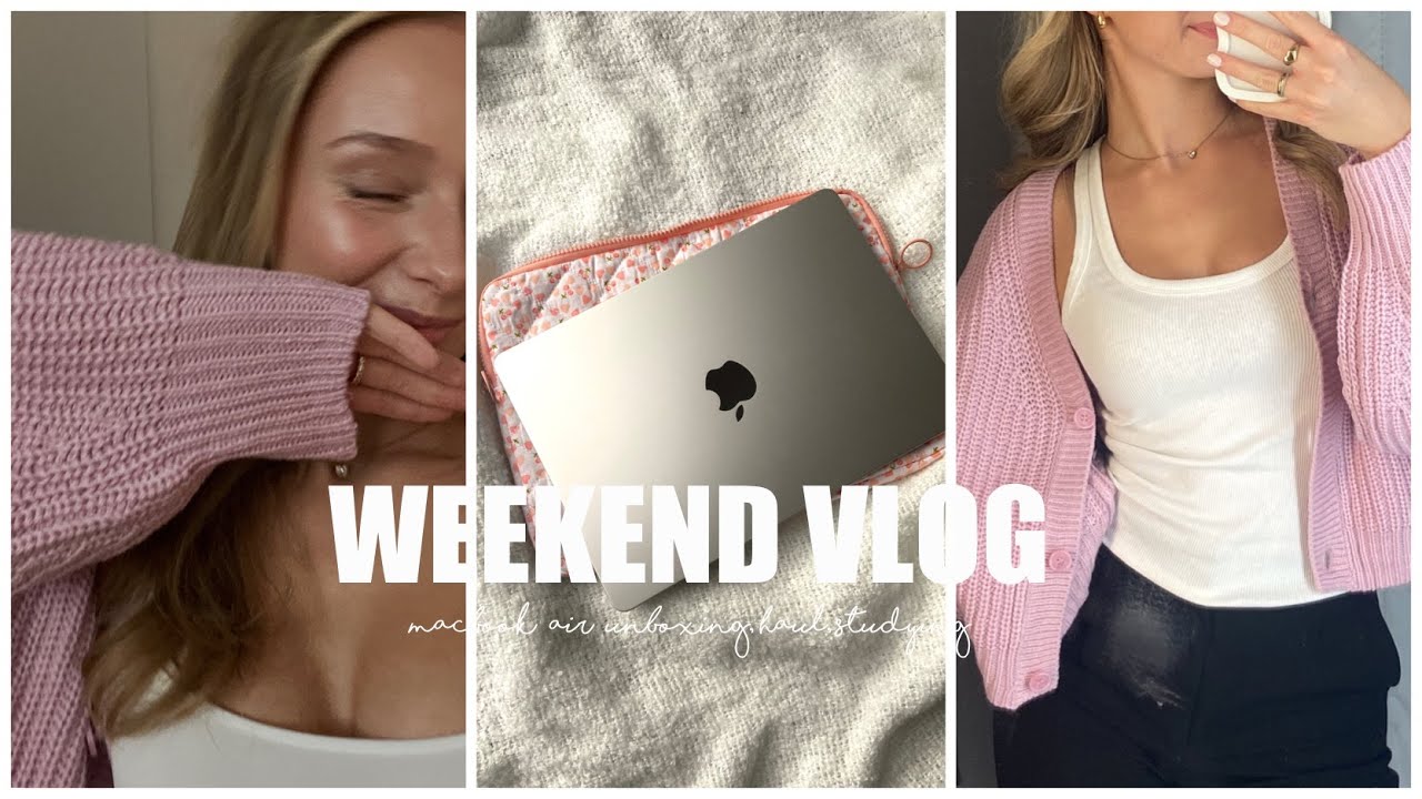 weekend vlog // macbook air unboxing, hauls, studying // kiara sophie
