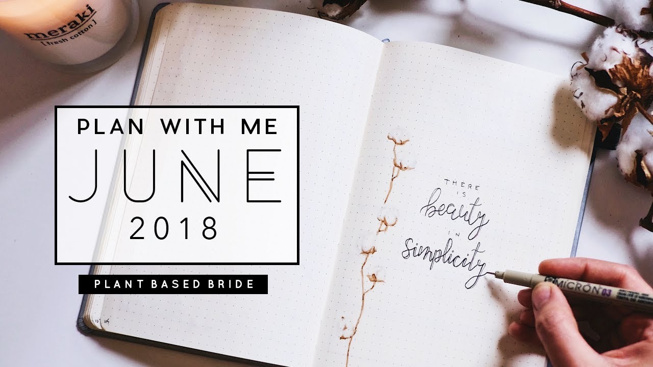 PLAN WITH ME | JUNE 2018 Bullet Journal Setup // PLANT BASED BRIDE