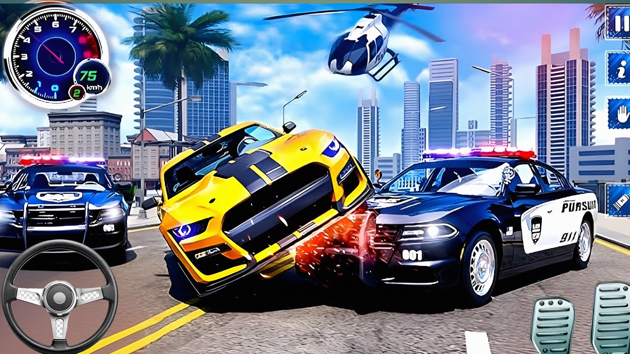 Us Police Car Chase Crime Simulator 3D - Real Police Car Driving Multi-Storey -  Android GamePlay
