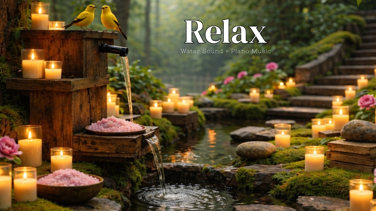 Healing of the Mind 🌿 Bamboo Water Sounds & Relaxing Music, Anxiety Relief