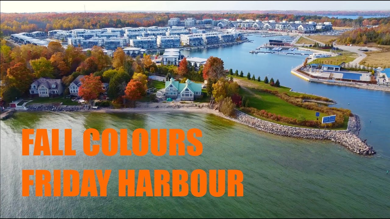 Fall Colours at Friday Harbour Resort Innisfil, Ontario | Drone 4k