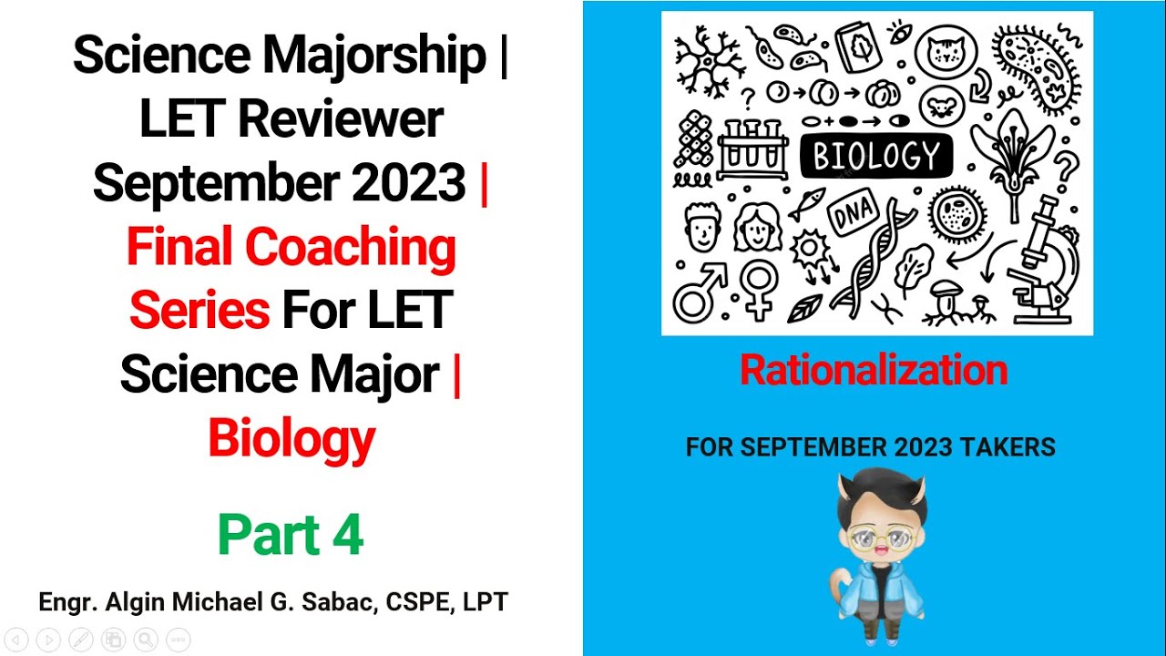 Science Majorship | LET Reviewer September 2023 | Final Coaching Science Major | Biology