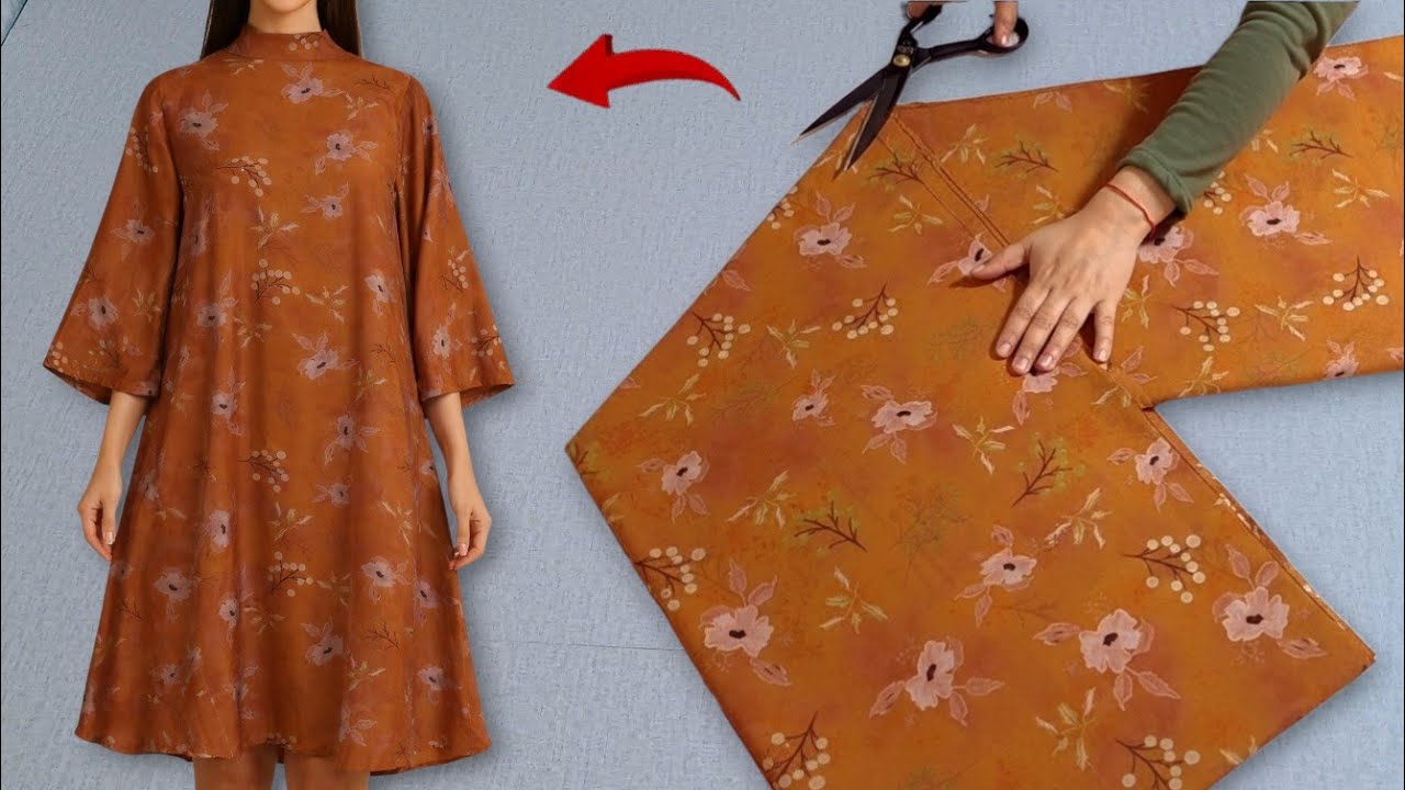 💃 I guarantee you will sew this dress after watching this video✂️Dress with a closed neckline  Sew