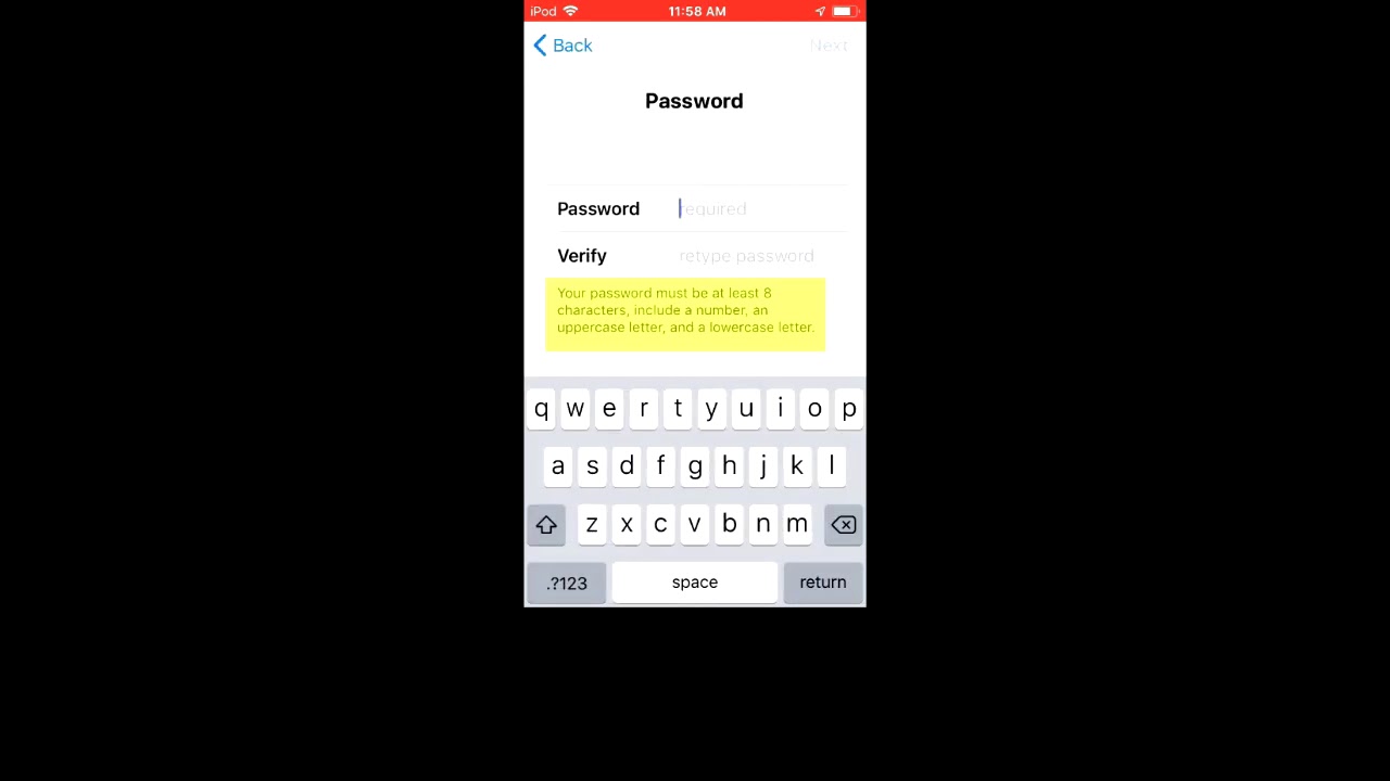 Creating an Apple ID - From Device Settings with an Existing Email Address