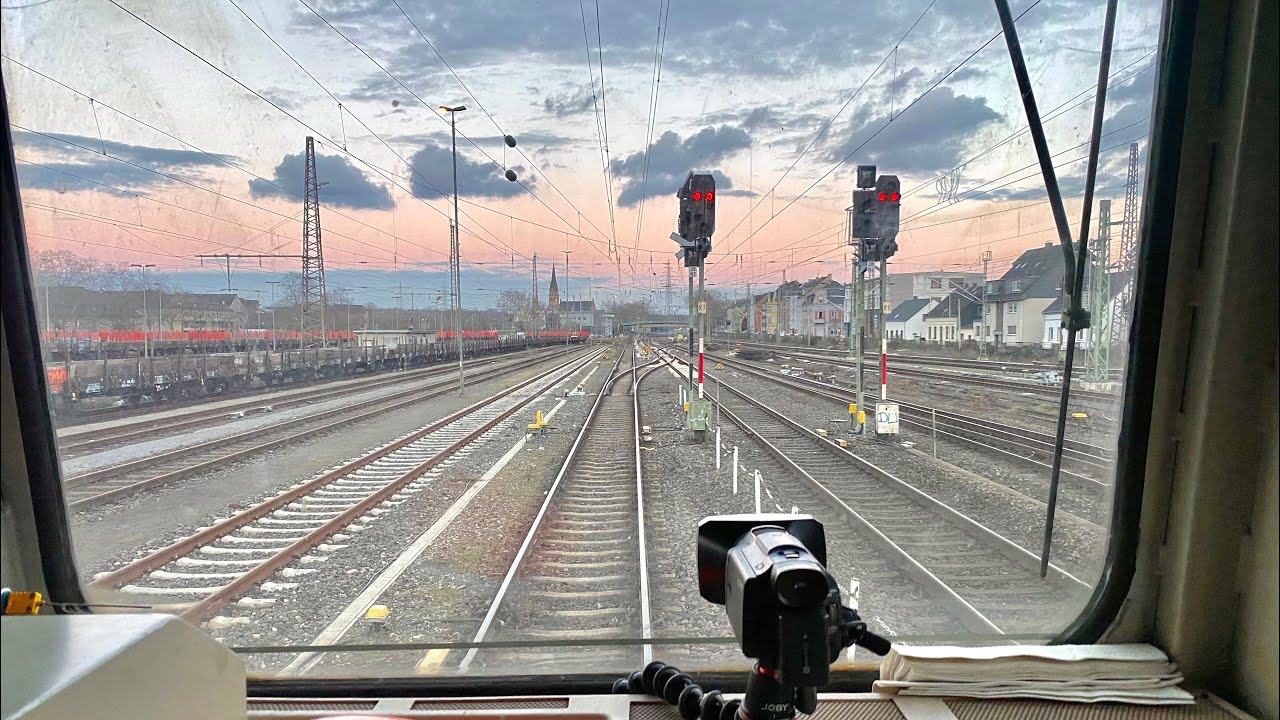Führerstandsmitfahrt von Gelsenkirchen Hbf nach Mülheim Styrum  auf einer Class 66 Diesellok  4K