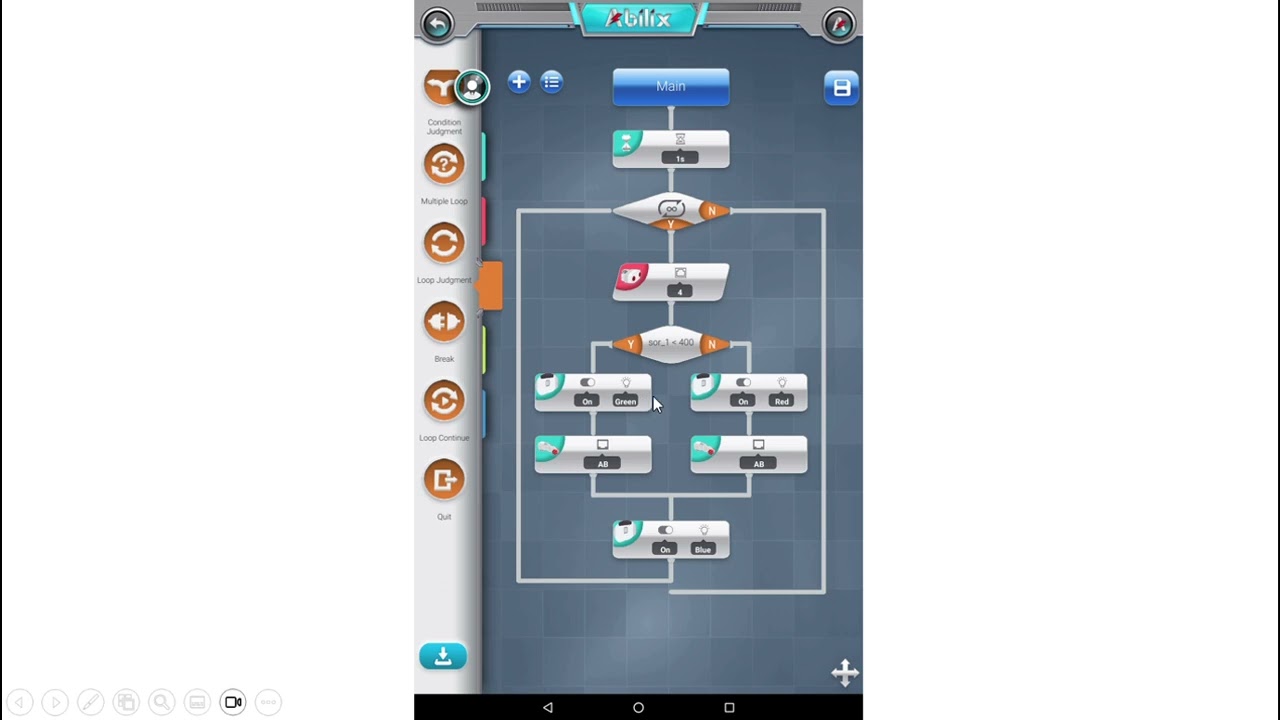 Programaci&oacute;n Chart de Krypton Abilix 5 para un robot sumo