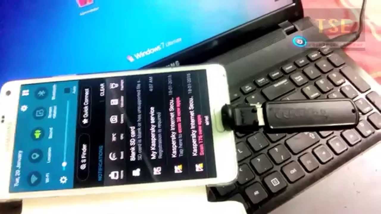 Blank SD card notification on Samsung Galaxy Note 4 When USB Mass storage is Connected via Adapter