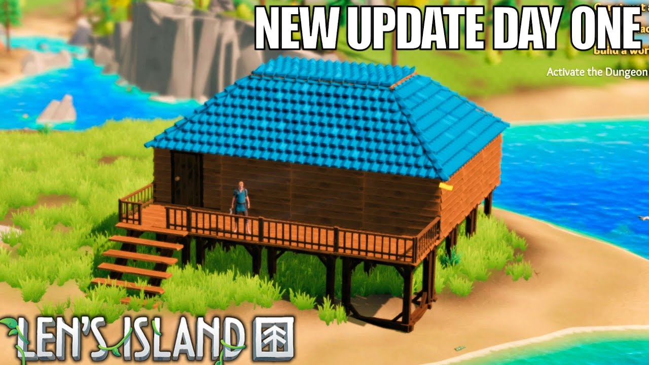 Day 1 Build, Farm, Fight & Explore | Len's Island Gameplay | Part 1