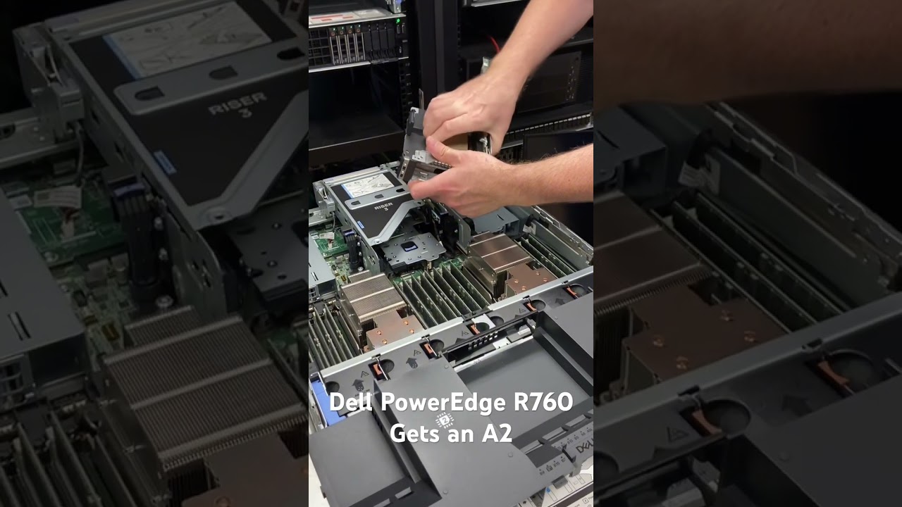 Working on our review of the Dell PowerEdge R760. Dropping in an A2 for light AI inferencing tests.