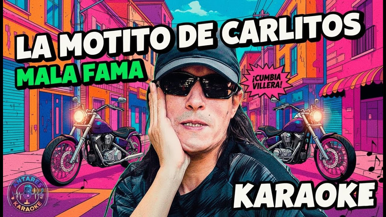 Mala Fama - La Motito de Carlitos | Karaoke | Letra sincronizada (Pista Original)