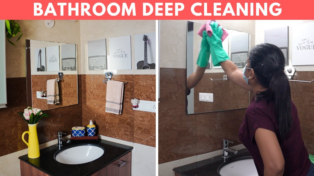How to Deep Clean Bathroom | Tiles, Floor, Grouts, Faucets, Hard Water Stains & Everything