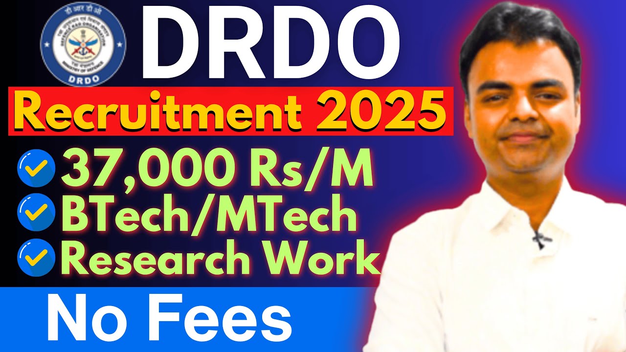 DRDO Recruitment 2025, Walk Interview DRDO JRF, Career Opportunities After BTech, MTech 2025