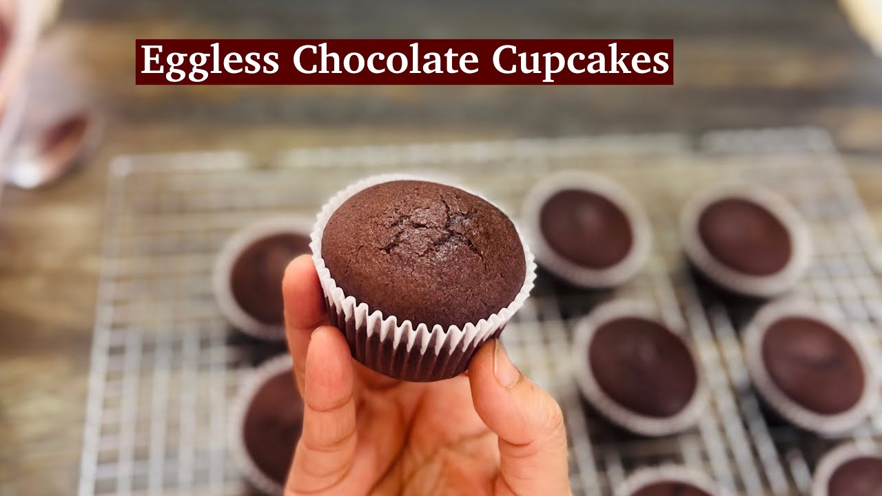 Eggless Bakery Style Chocolate Cupcakes | Eggless Cupcake Recipe #cupcake #egglesscake