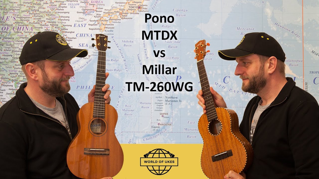Pono MTDX and Millar TM-260WG All Solid Mahogany Tenor Ukulele Comparison Demo