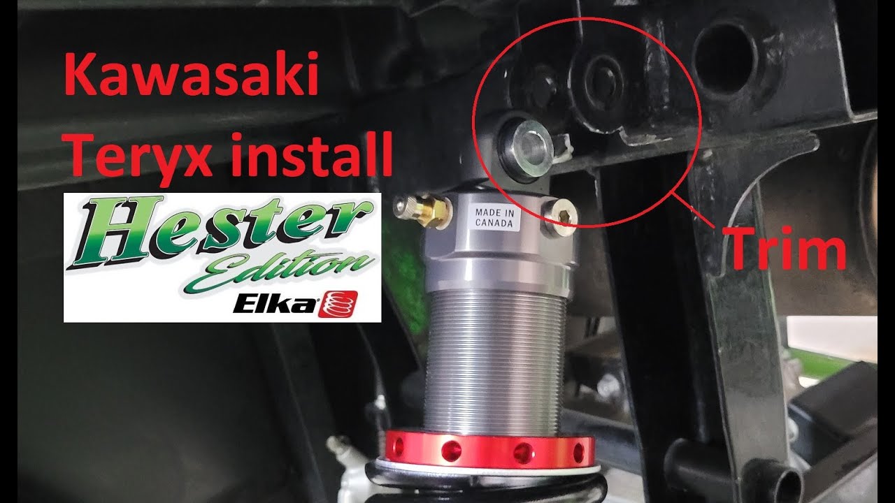 Установка Hester Edition Elka Stage 1 и 2 на Kawasaki Teryx (S и не-S), где нужно подрезать.