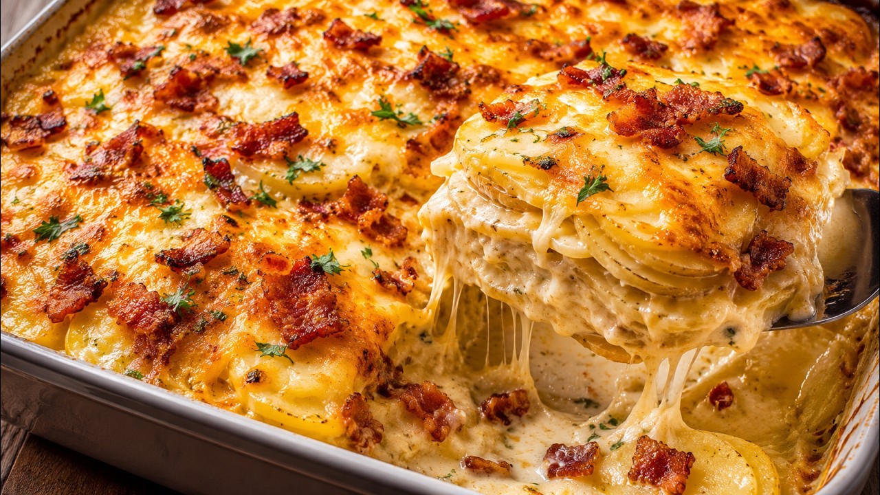 The One Ingredient That Makes Scalloped Potatoes Absolutely Irresistible 🥓🔥