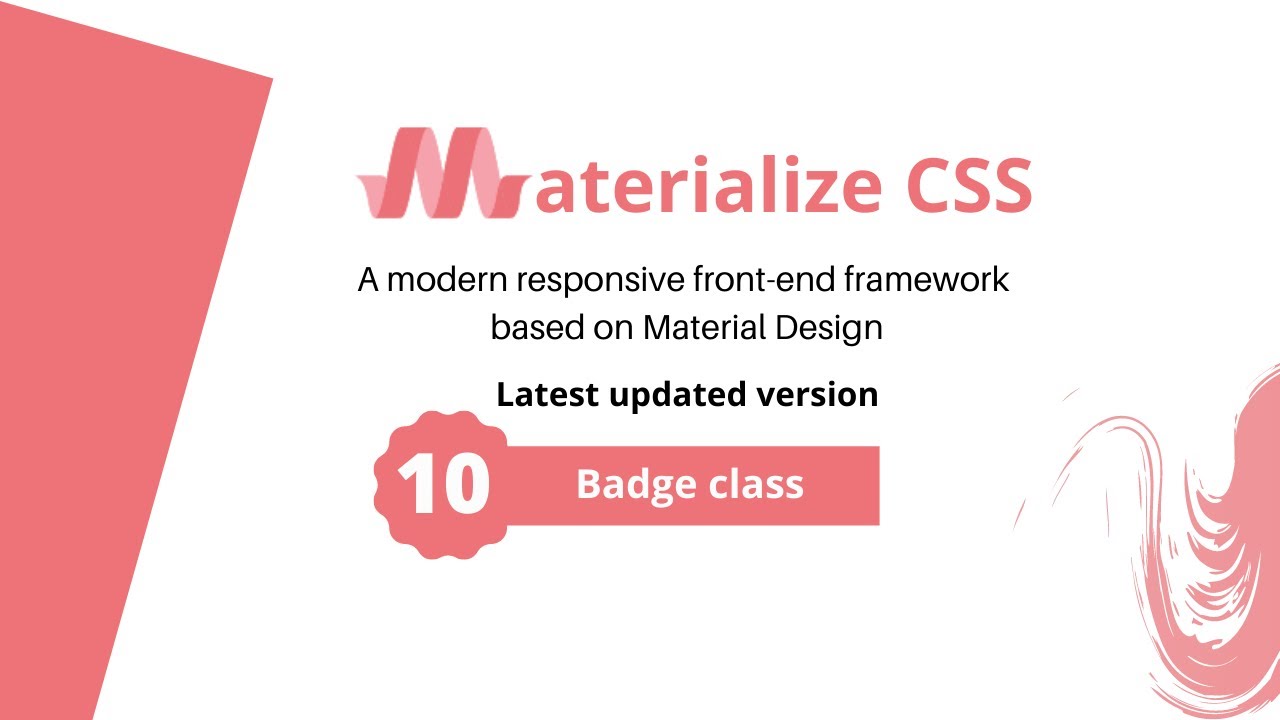 How to use badge class in materialize css- #10 Badge Class.