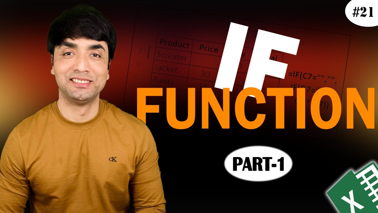 EXCEL IF FORMULA :Part 1 | Ms - Excel if function in hindi