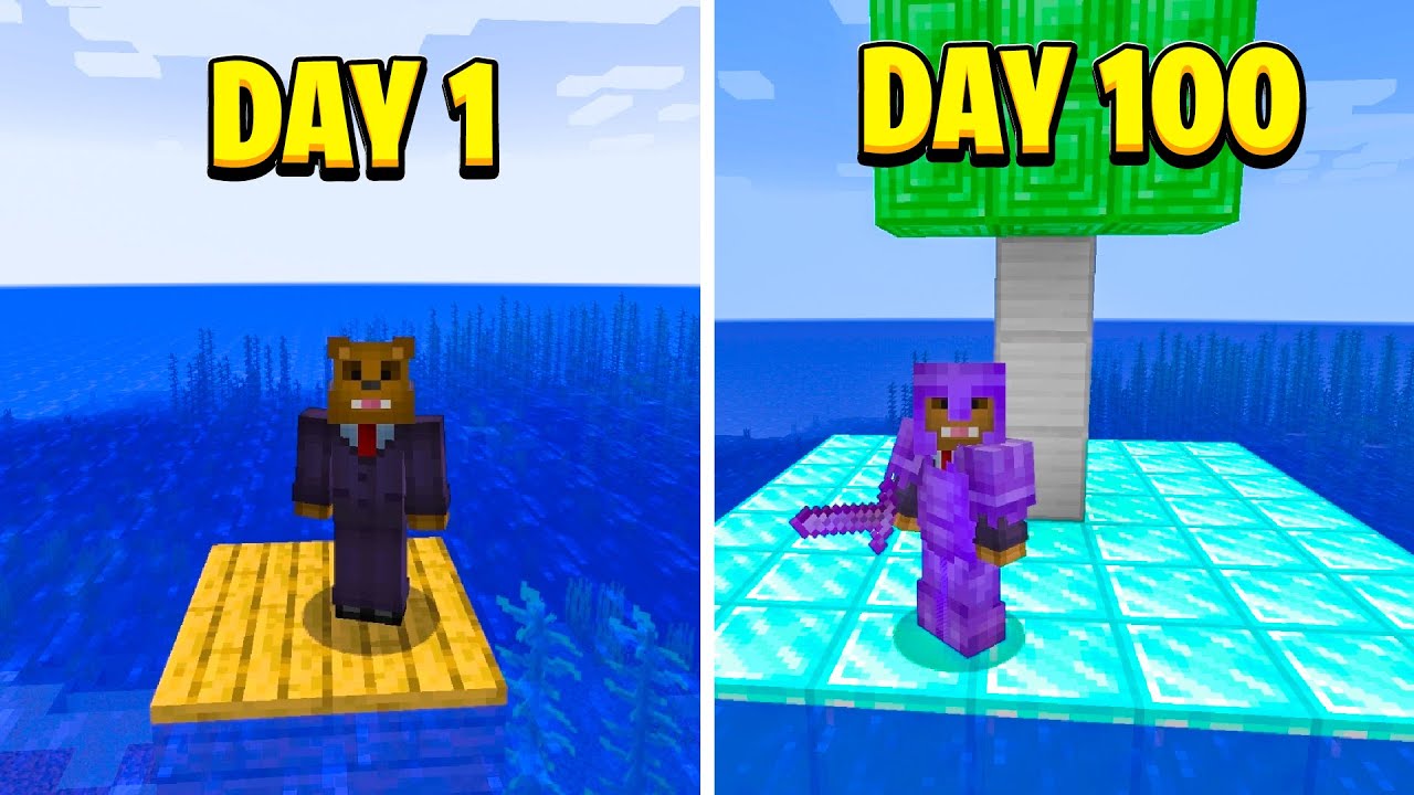 I Survived 100 Days Stranded At Sea in Minecraft (Here's What Happened)