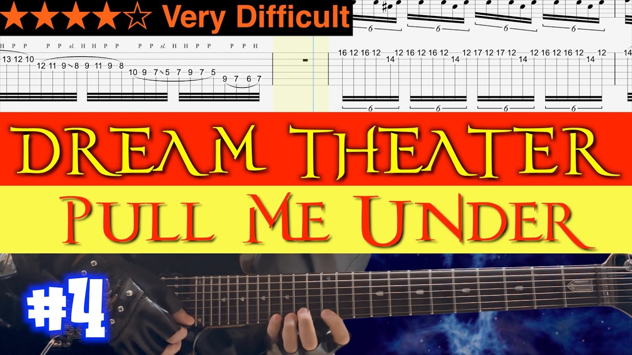 Dream Theater - Pull Me Under #4【Guitar TAB | BPM 30→102】