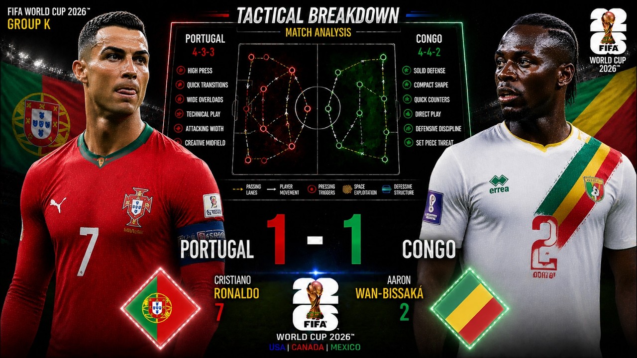 portugal vs congo (1-1) Tactical Analysis | World Cup 2026 Group K