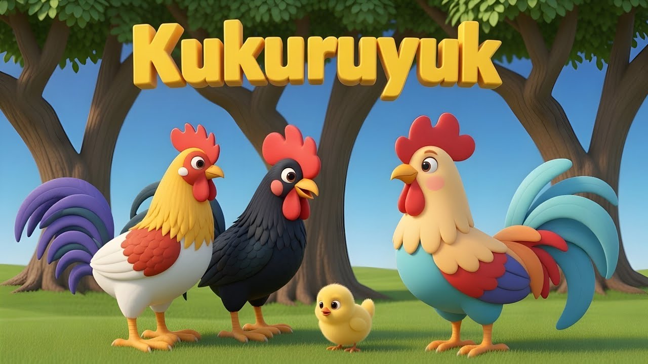 Lagu Anak - Kuku Kukuruyuk Begitulah Bunyinya - Ayam Jago - Lagu Anak Indonesia Populer