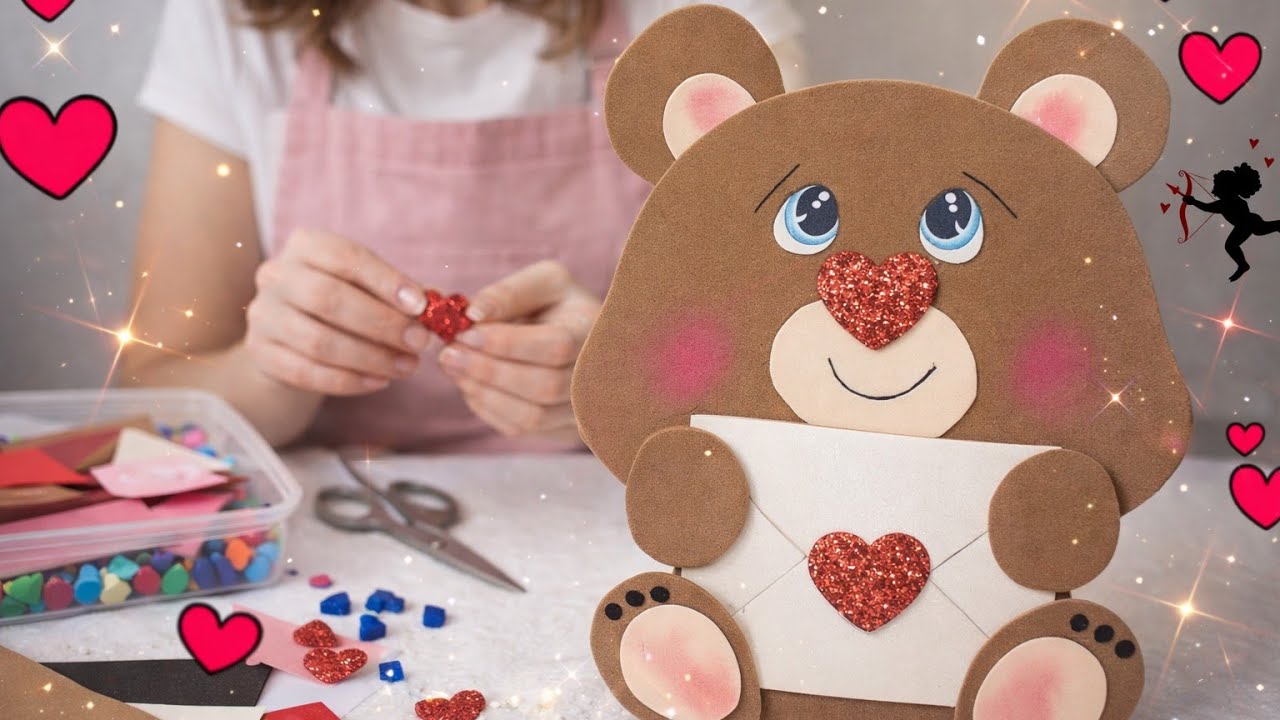 🛑Osito de fomi paso a paso 🧸💌 | Regalo fácil para el 14 de febrero