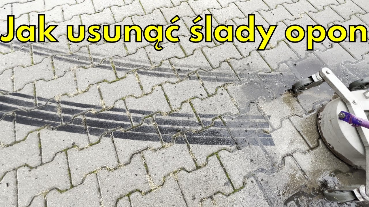 Usuwanie śladów opon z kostki brukowej