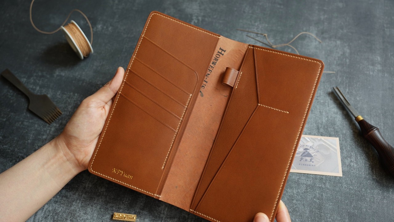 Making a Horween Shell Cordovan Leather Passport Wallet - DIY BUILD ALONG