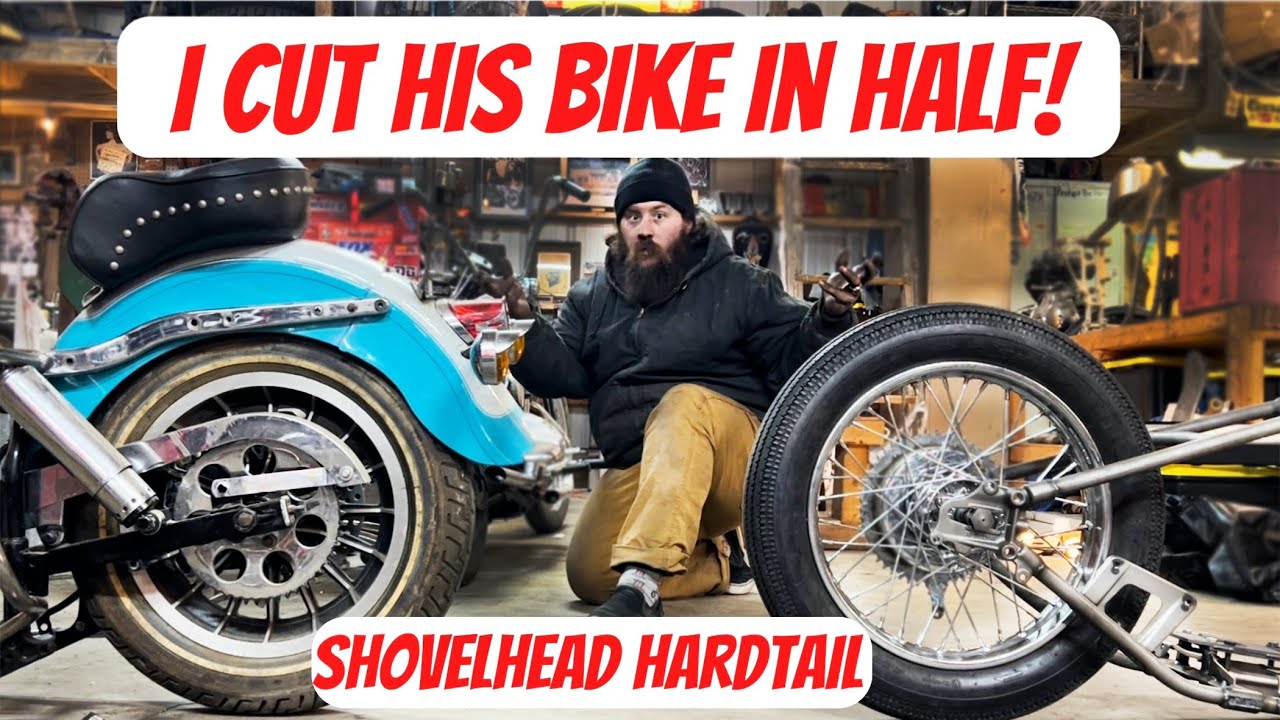 Как установить хардтейл на мотоцикл Harley Shovelhead