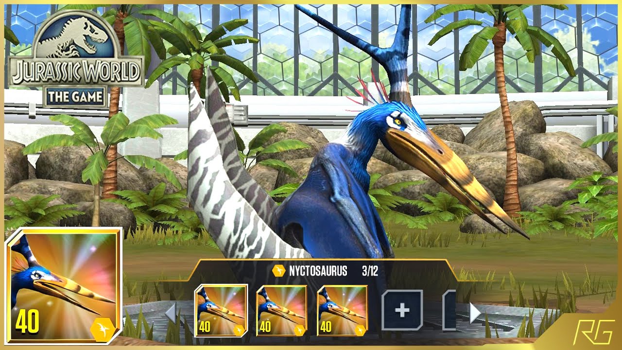 NYCTOSAURUS X3 MAX LEVEL 40. NYCTOSAURUS FEEDING & BATTLE | Jurassic World The Game