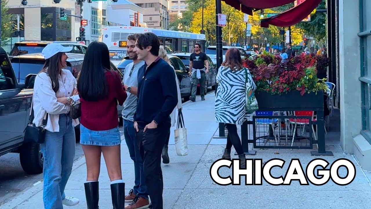 Chicago (USA) Downtown in The Fall Walking Tour on Sunday | October 20, 2024 | 4k 60fps, City Sounds