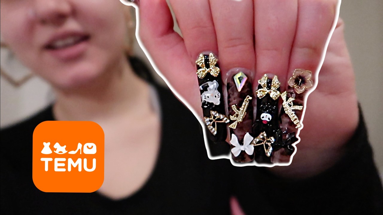 Делаю маникюр с продукцией TEMU! ***Принт «крокодил»***