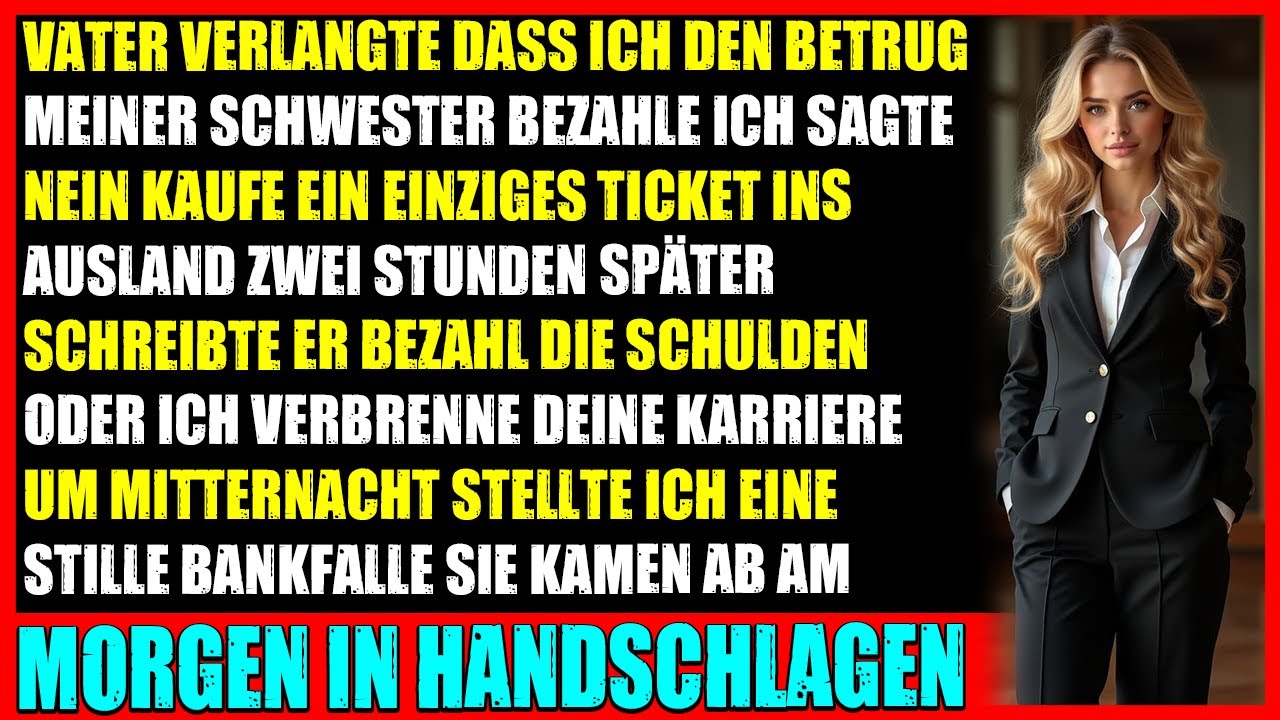 Mein Vater verlangte dass ich für den Betrug meiner Schwester zahle  ich sagte Nein und ging