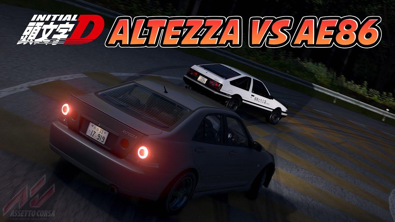 Nobuhiko's Altezza vs AE86 Initial D ft @YTFRCARS  | Assetto Corsa