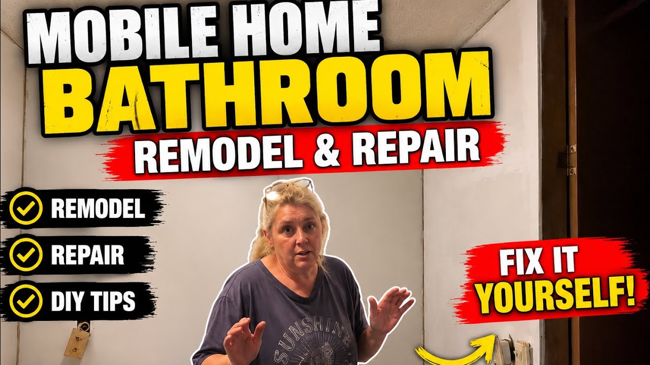 MOBILE HOME Living BATHROOM REMODEL & REPAIR | DIY Update and Progress Tour