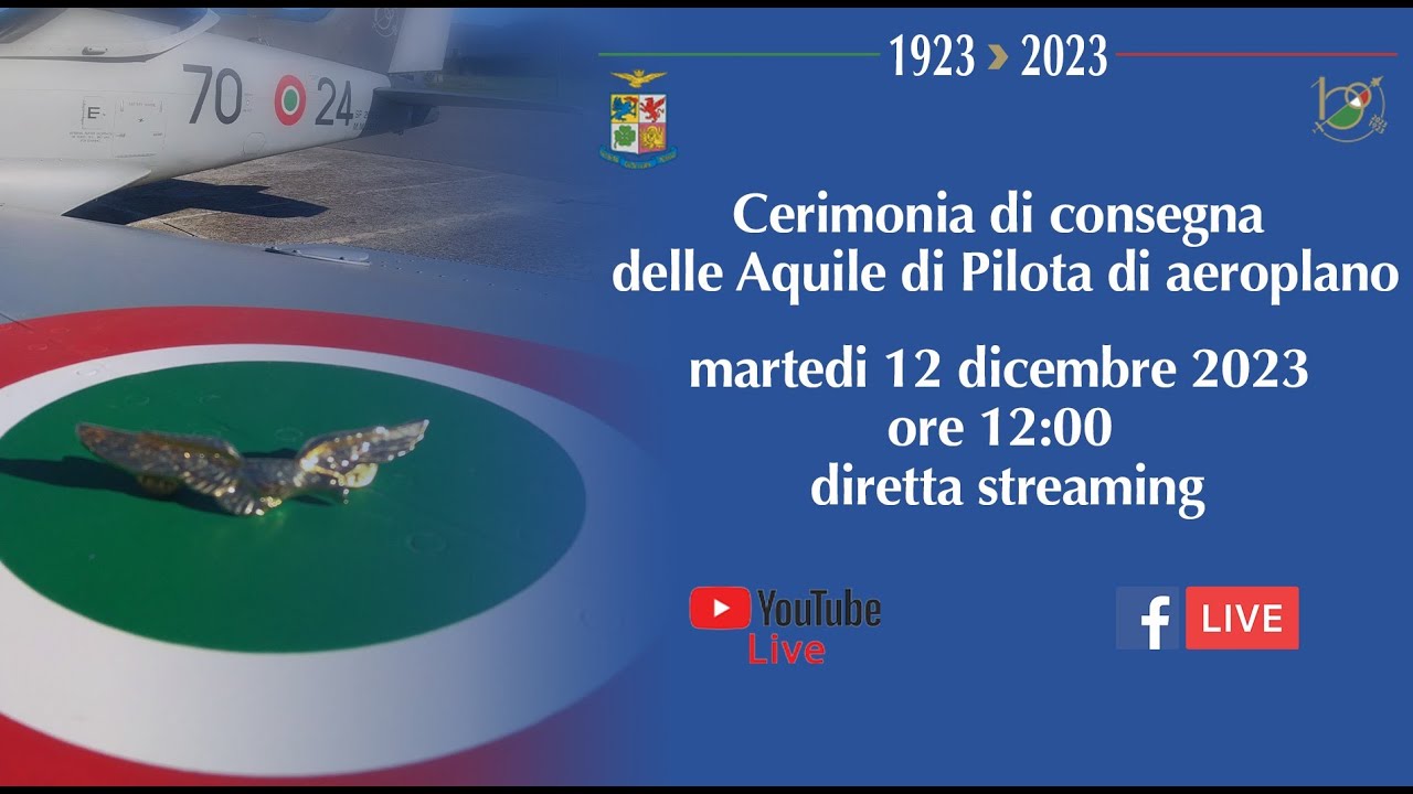 Cerimonia di consegna delle Aquile di Pilota di aeroplano dell'Aeronautica Militare