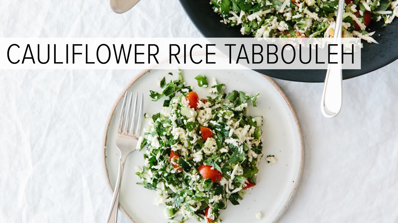 CAULIFLOWER RICE TABBOULEH | a healthy, lemony herb salad