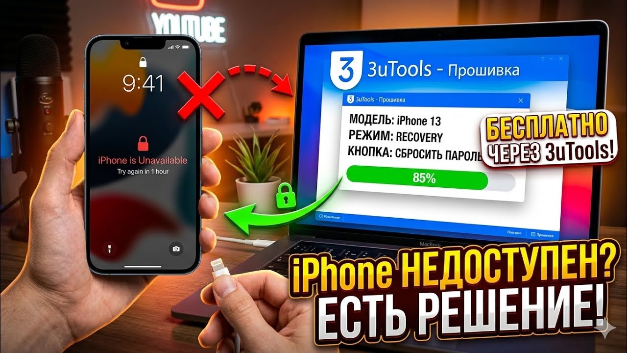 🔑​«iPhone недоступен» — Как разблокировать БЕСПЛАТНО через 3uTools? (2026)