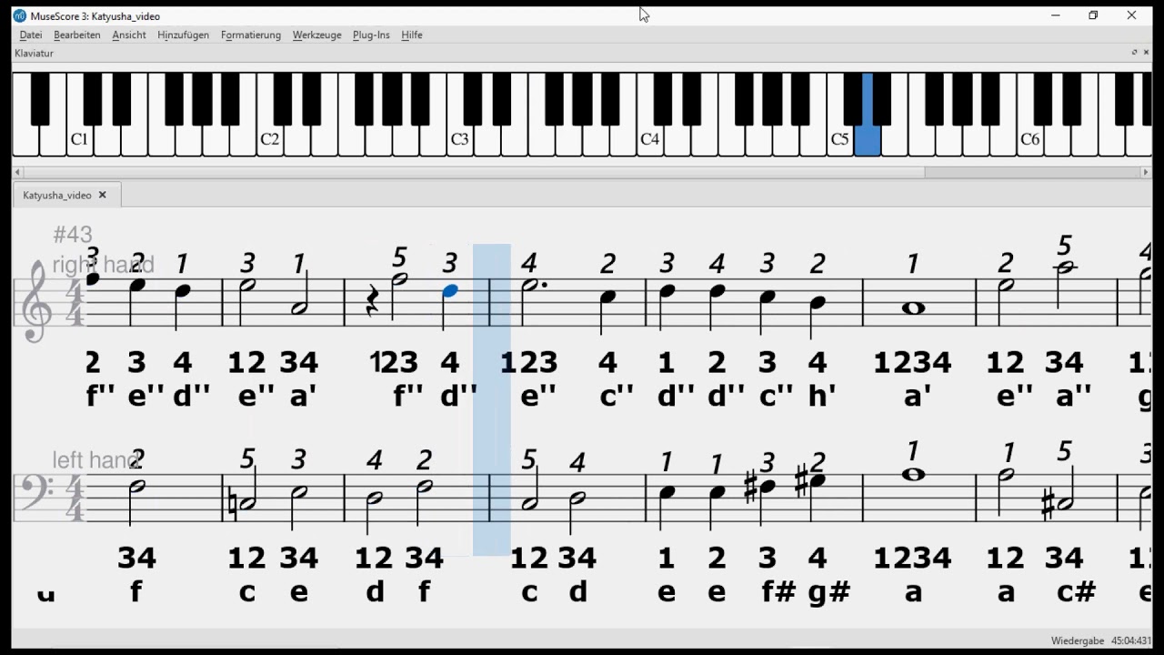 Katyusha (easy arrangement for piano beginners)